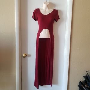 Burgundy Maxi Shortsleeve long shirt